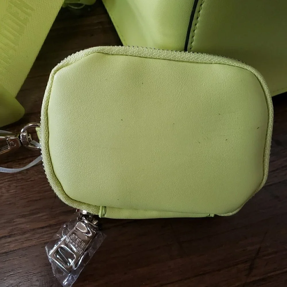 Steve Madden Bevelyn Lemon Satchel Crossbody with Coin/Airpod Case NWT